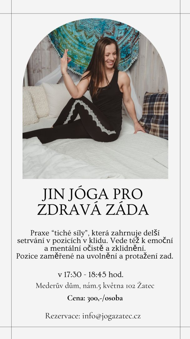 JIN JÓGA PRO ZDRAVÁ ZÁDA v Mederově domě